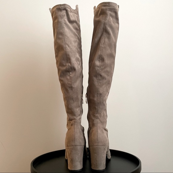 Liz Claiborne Leyla Over the Knee Suede Boots in Taupe Grey Gray - Picture 4 of 9
